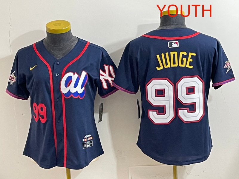 Youth 2025 New York Yankees #99 Judge dark Blue All star Nike MLB Jersey style 001